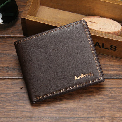 Baellerry Luxury Leather Vintage Men Wallets Coin Money Small Male Credit Card Holder Clutch Bag Wallets For Men Purse W086
