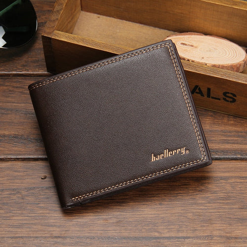 Baellerry Luxury Leather Vintage Men Wallets Coin Money Small Male Credit Card Holder Clutch Bag Wallets For Men Purse W086