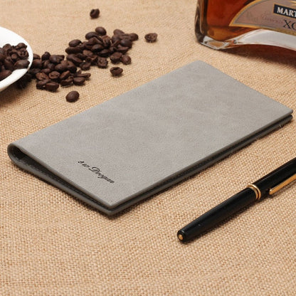 Men's Wallet Scrub Retro Ultra-thin Long Soft Leather Wallet Multi-card Wallet Card Holder Provide Name Engrave