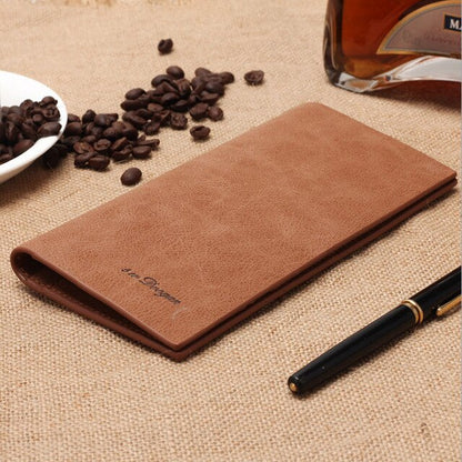 Men's Wallet Scrub Retro Ultra-thin Long Soft Leather Wallet Multi-card Wallet Card Holder Provide Name Engrave
