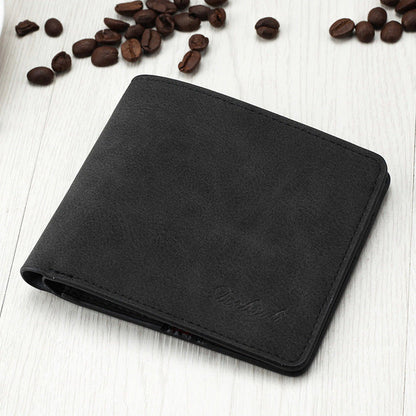 Men's Wallet Scrub Retro Ultra-thin Long Soft Leather Wallet Multi-card Wallet Card Holder Provide Name Engrave