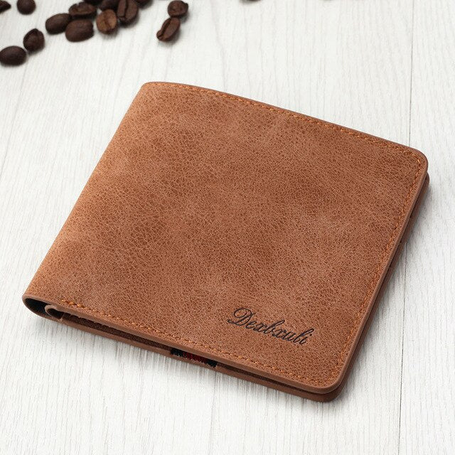 Men's Wallet Scrub Retro Ultra-thin Long Soft Leather Wallet Multi-card Wallet Card Holder Provide Name Engrave
