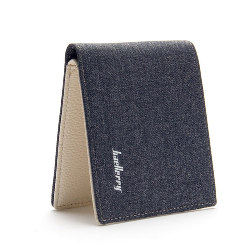 Fashion Canvas Wallet Men Solid Young Man Slim Wallets Bifold Purse Student Soft Luxury Quality Money Clip Short Style Purses