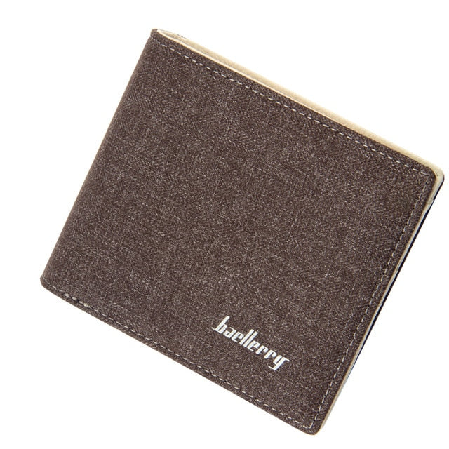Fashion Canvas Wallet Men Solid Young Man Slim Wallets Bifold Purse Student Soft Luxury Quality Money Clip Short Style Purses