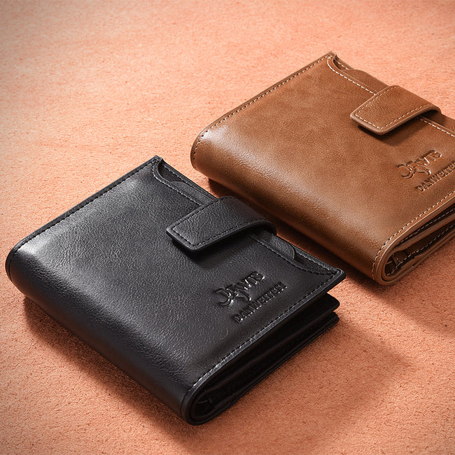 DWTS Vintage Men Wallet PU Leather Short Wallets Male Multifunctional Cowhide Purse Coin Pocket Driver License Holder